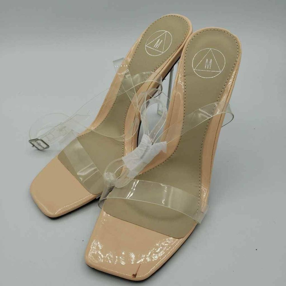 Slim Heels Sandals Ivory Transparent 7 EUR 40 New